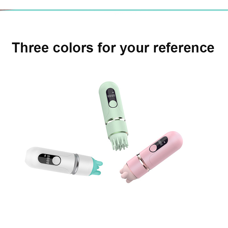 Manufacturer wholesale electric silicone five heads replaceable rechargeable pet cat massager