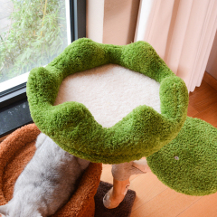 Wholesale Luxury Short Plush Cat Tree Solid Wood