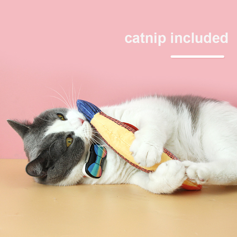 Manufacturer wholesale catnip bell included cat plush fish toys