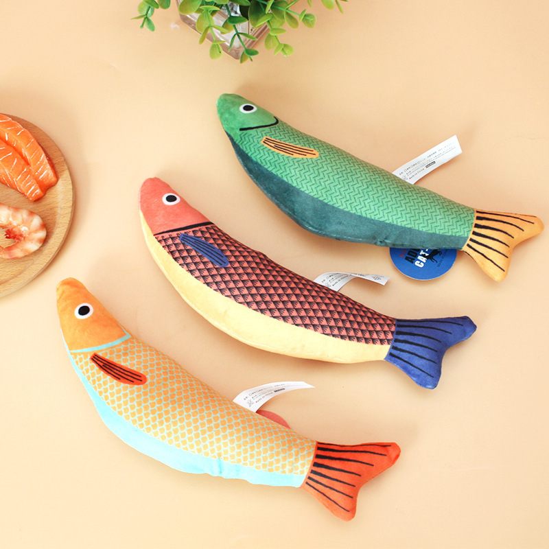 Manufacturer wholesale catnip bell included cat plush fish toys