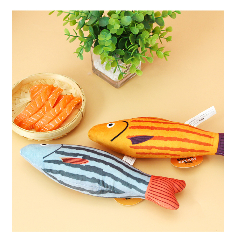 Manufacturer wholesale catnip bell included cat plush fish toys