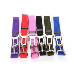 Manufacturer wholesale adjustable multi-colors nylon pet dog seat belt leash