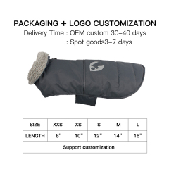 Manufacturer wholesale custom logo pet accessories dog coat winter
