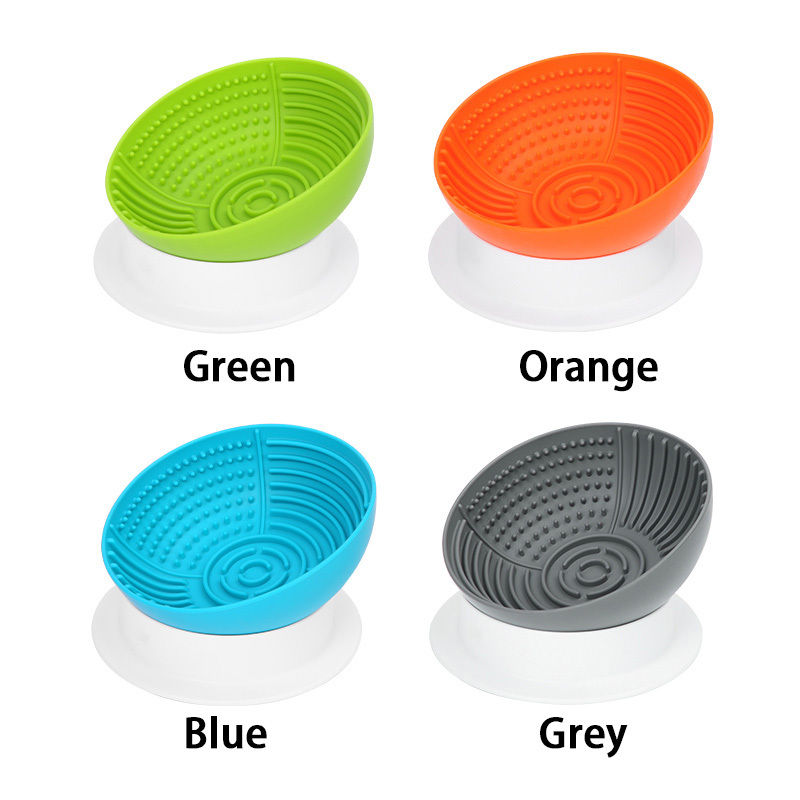 Manufacturer wholesale foldable washing soft silicone dog slow feeder lick bowl with base