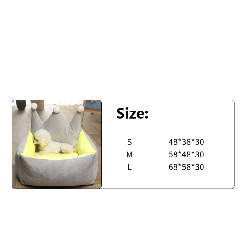 Manufacturer wholesale pink grey yellow princess dog bed with crown shape