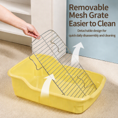 Wholesale Plastic Green Yellow Washable Detachable Cat Litter Box