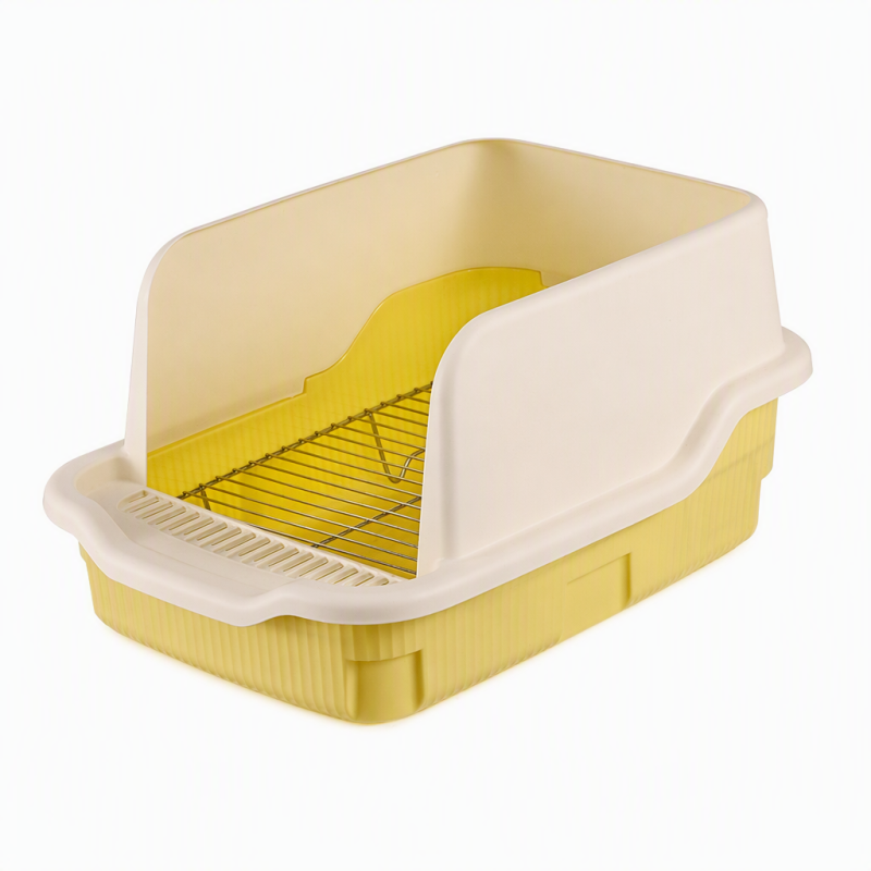 Wholesale Plastic Green Yellow Washable Detachable Cat Litter Box