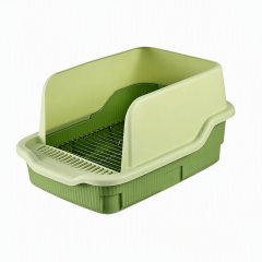 Wholesale Plastic Green Yellow Washable Detachable Cat Litter Box