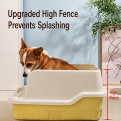 Wholesale Plastic Green Yellow Washable Detachable Cat Litter Box