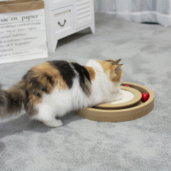 wholesale manufacturer interactive wooden board cat toy round sisal scratch