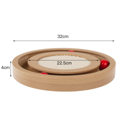 wholesale manufacturer interactive wooden board cat toy round sisal scratch