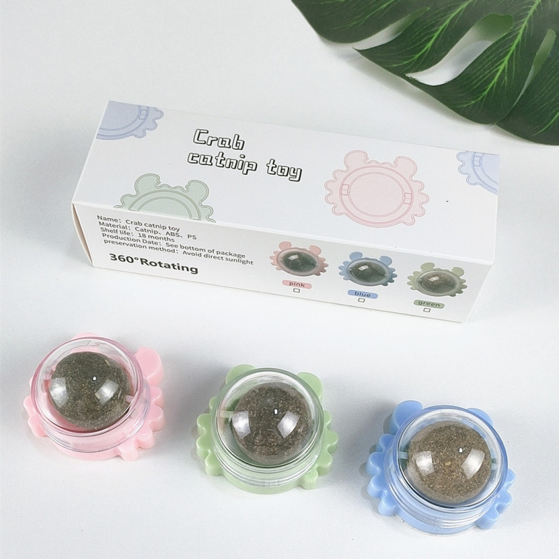 Manufacturer wholesale stick on the wall rotation cat catnip ball toys