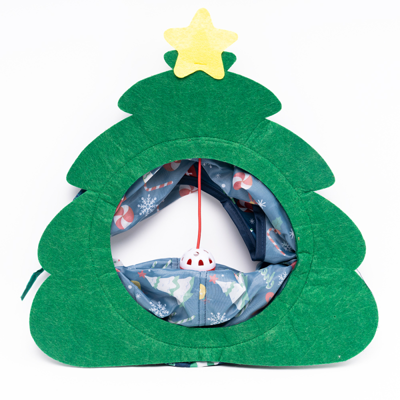 Manufacturer wholesale cheap foldable cat tunnel christmas tree design