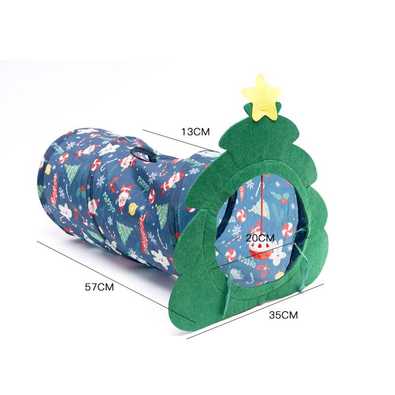 Manufacturer wholesale cheap foldable cat tunnel christmas tree design