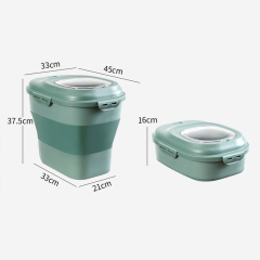 Manufacturer wholesale foldable portable dog pet food storage container with wheel