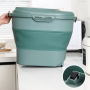Manufacturer wholesale foldable portable dog pet food storage container with wheel