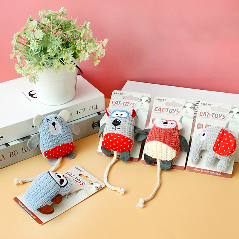 Manufacturer wholesale  animal doll shape cat teaser stick interactive cat plush toy