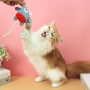 Manufacturer wholesale  animal doll shape cat teaser stick interactive cat plush toy
