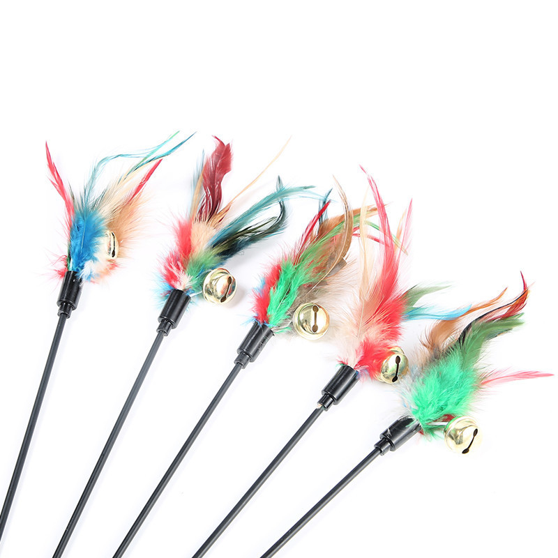 Wholesale Interactive Teaser Stick Cat Feather Toy