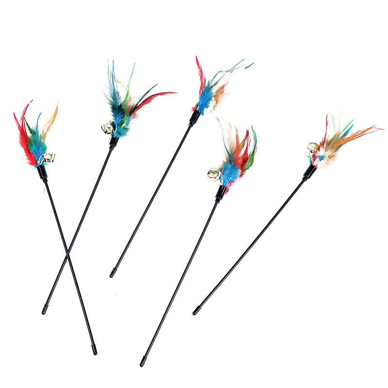 Wholesale Interactive Teaser Stick Cat Feather Toy