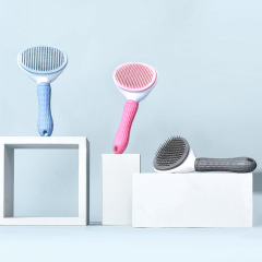 Manufacturer wholesale ABS fine thick needle cat pet brush with a button