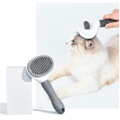 Manufacturer wholesale ABS fine thick needle cat pet brush with a button