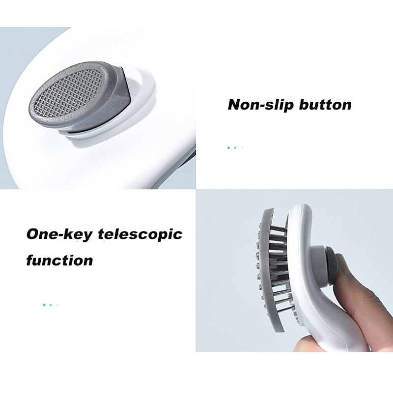Manufacturer wholesale ABS fine thick needle cat pet brush with a button