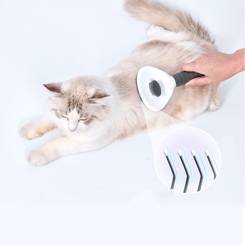 Manufacturer wholesale ABS fine thick needle cat pet brush with a button