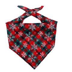 Manufacturer wholesale plaid snow pattern dog bandana christmas design