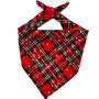 Manufacturer wholesale plaid snow pattern dog bandana christmas design