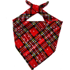 Manufacturer wholesale plaid snow pattern dog bandana christmas design