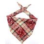 Manufacturer wholesale plaid snow pattern dog bandana christmas design