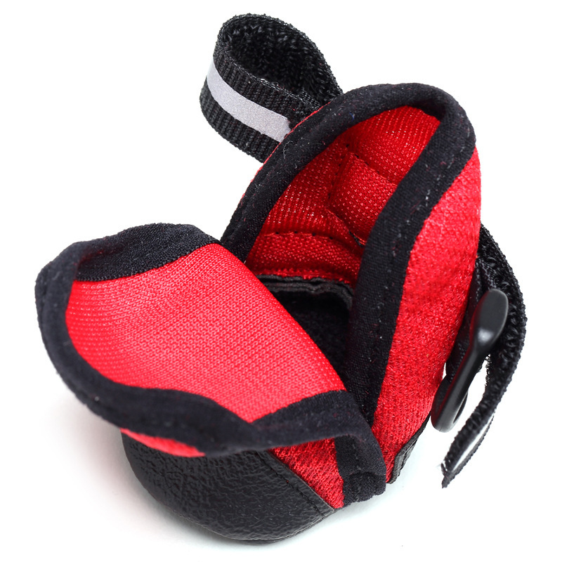 Manufacturer wholesale non-slip leather breathable reflective strip pet dog shoes