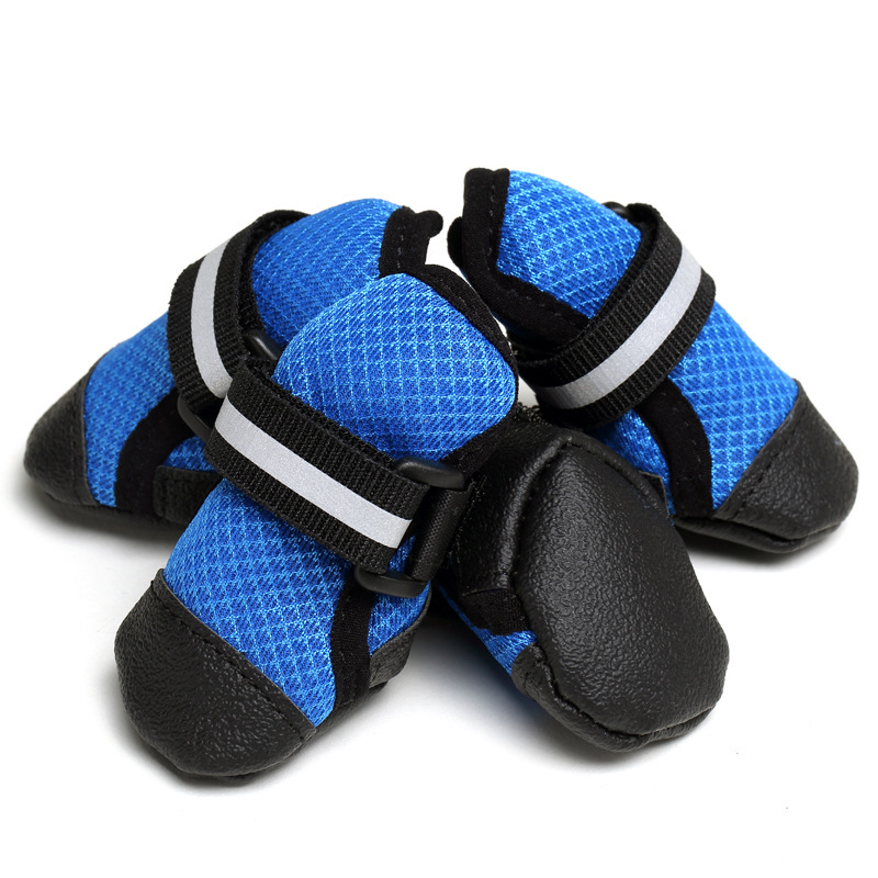 Manufacturer wholesale non-slip leather breathable reflective strip pet dog shoes