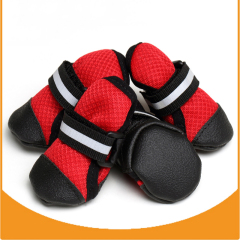 Manufacturer wholesale non-slip leather breathable reflective strip pet dog shoes