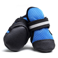 Manufacturer wholesale non-slip leather breathable reflective strip pet dog shoes