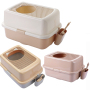 Wholesale manufacturer custom logo automatically easy clean pp material  cat litter box with scoop