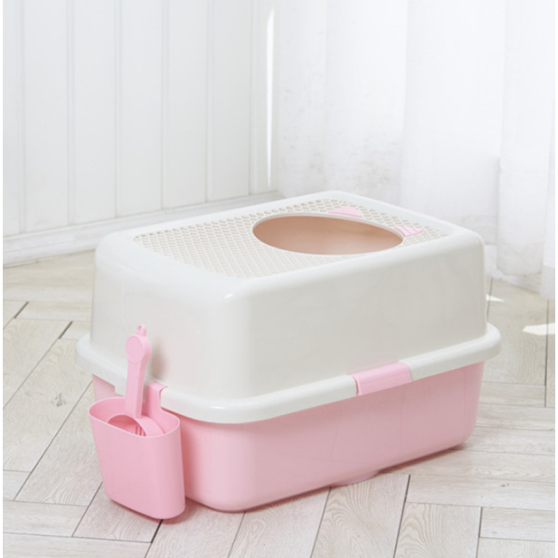 Wholesale manufacturer custom logo automatically easy clean pp material  cat litter box with scoop