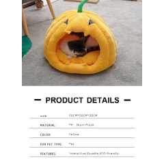Manufacturer wholesale halloween pumpkin small dog cat bed cute design