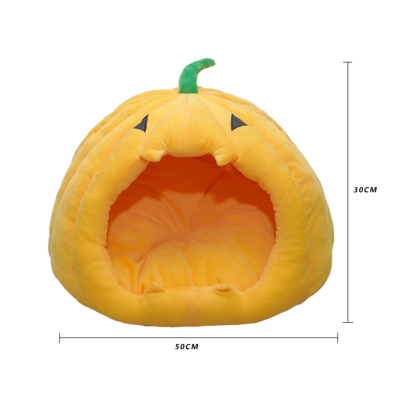 Manufacturer wholesale halloween pumpkin small dog cat bed cute design