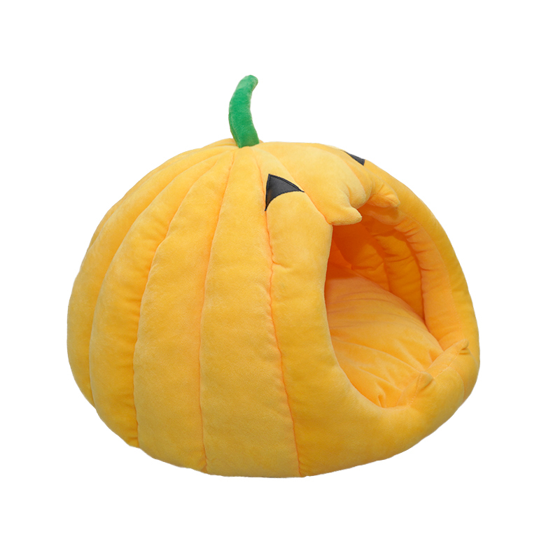 Manufacturer wholesale halloween pumpkin small dog cat bed cute design