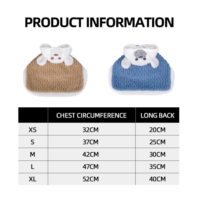 Wholesale Blue Brown Custom Logo Pet Dog Clothes Cold Weather