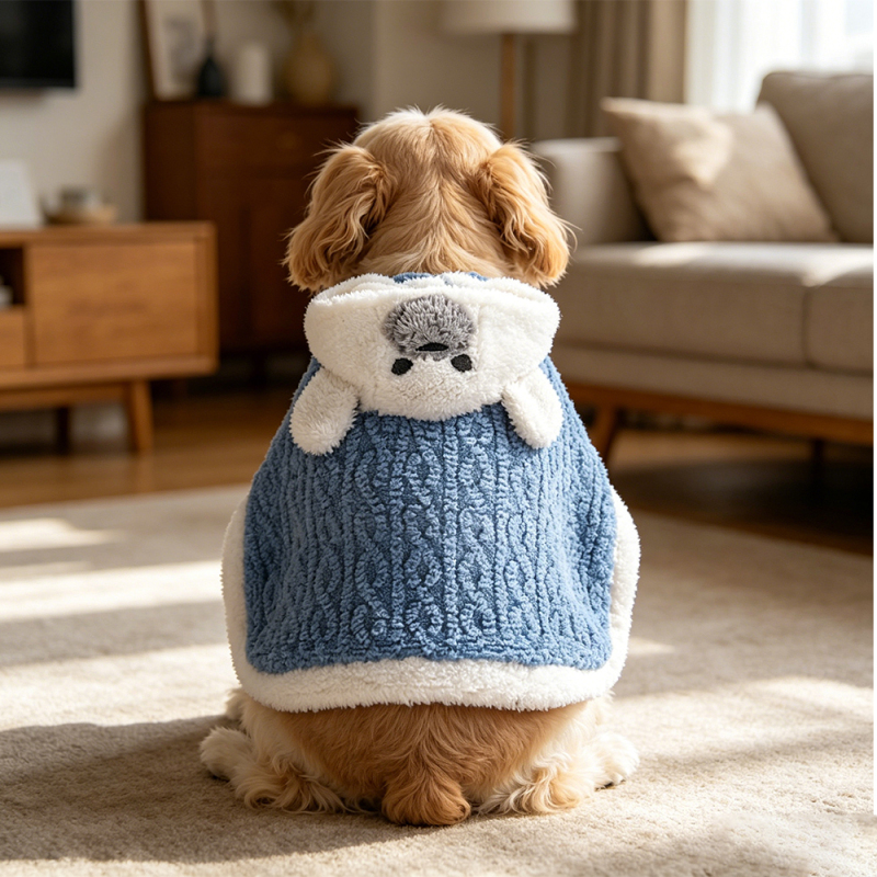 Wholesale Blue Brown Custom Logo Pet Dog Clothes Cold Weather