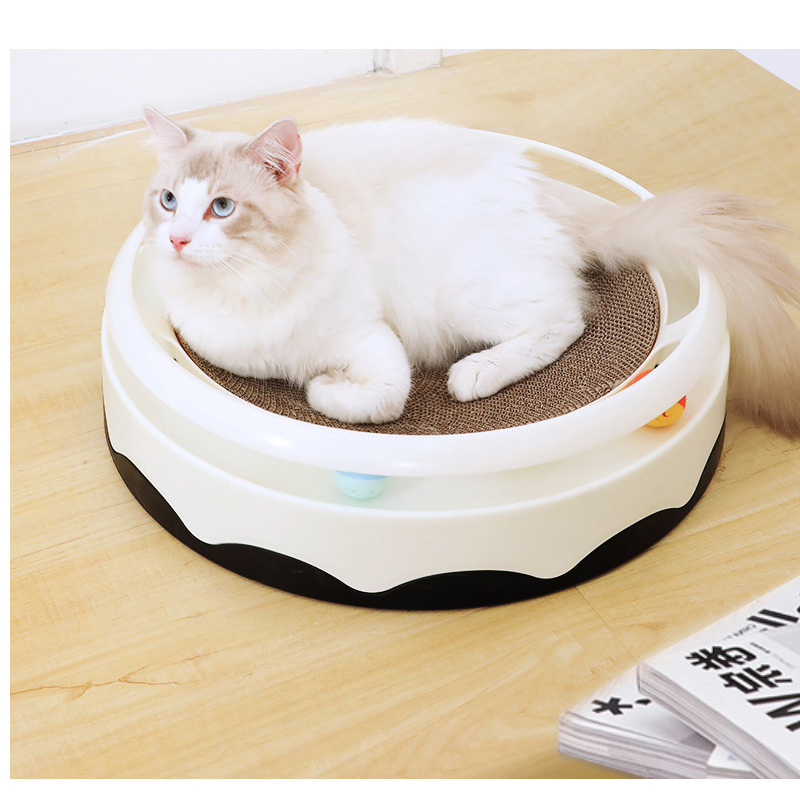 Manufacturer wholesale waterproof pp cat corrugated paper scratcher turntable toy