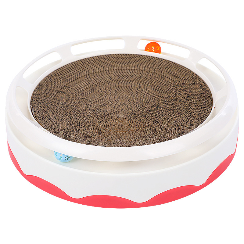 Manufacturer wholesale waterproof pp cat corrugated paper scratcher turntable toy