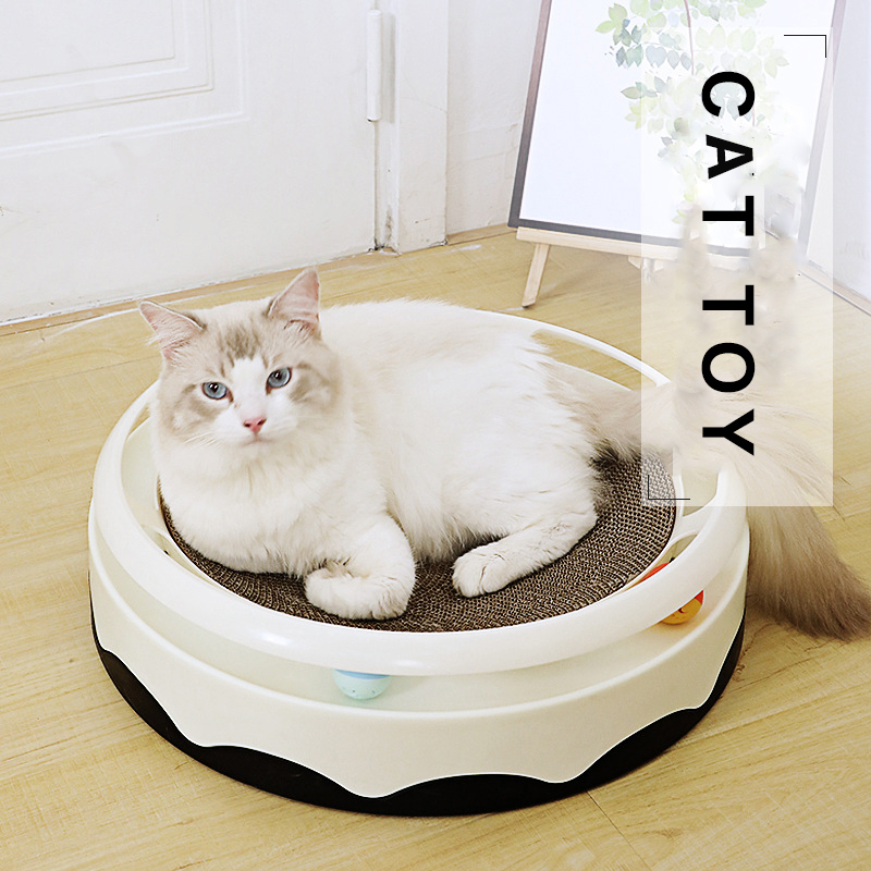 Manufacturer wholesale waterproof pp cat corrugated paper scratcher turntable toy