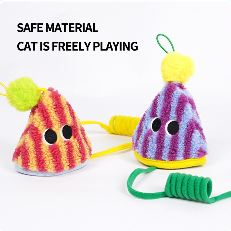 Wholesale Plush Ball Teaser Spring Cat Toys Interactive