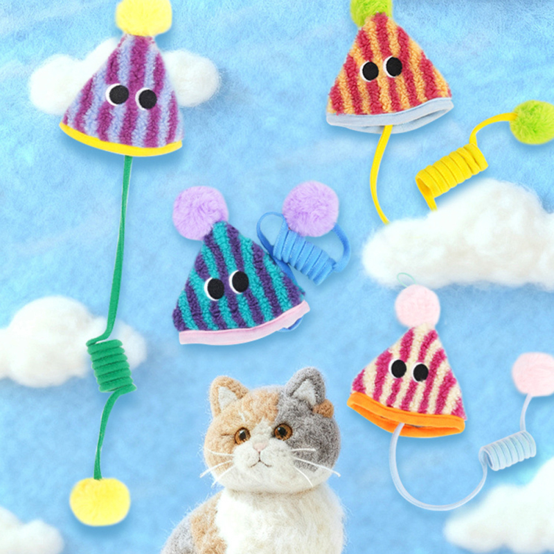Wholesale Plush Ball Teaser Spring Cat Toys Interactive
