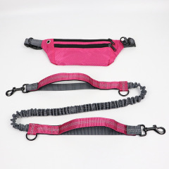 Manufacturer wholesale reflective adjustable dog leash with pocket set for running