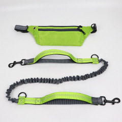 Manufacturer wholesale reflective adjustable dog leash with pocket set for running